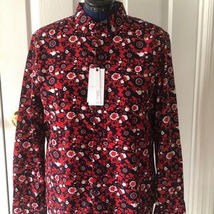 Men’s red & navy floral dress shirt
